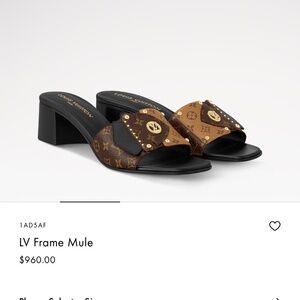 Louis Vuitton Heeled Sandals LV Frame Mule